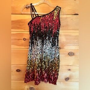 Double Platinum Multicolor Sequin Outfit size Small